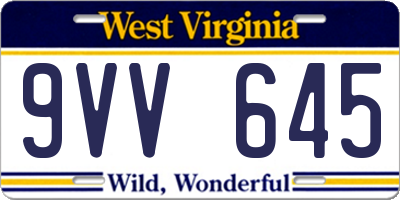 WV license plate 9VV645