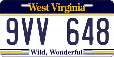 WV license plate 9VV648