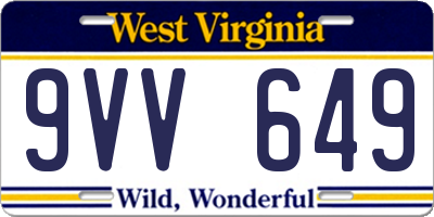 WV license plate 9VV649