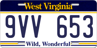 WV license plate 9VV653