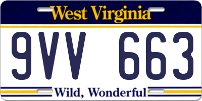 WV license plate 9VV663