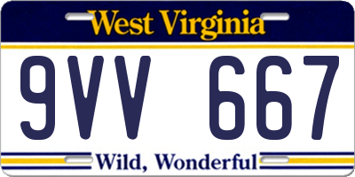WV license plate 9VV667