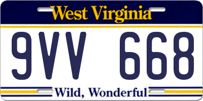 WV license plate 9VV668