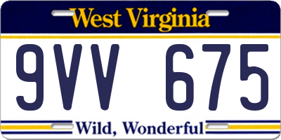 WV license plate 9VV675