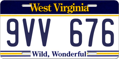 WV license plate 9VV676