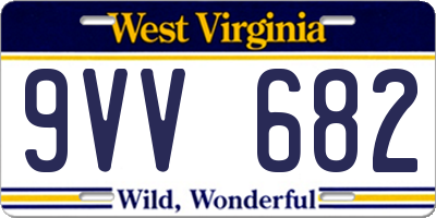 WV license plate 9VV682