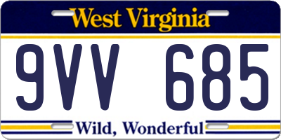 WV license plate 9VV685