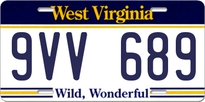 WV license plate 9VV689