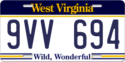 WV license plate 9VV694