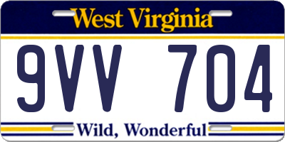 WV license plate 9VV704