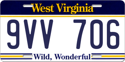 WV license plate 9VV706