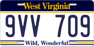 WV license plate 9VV709