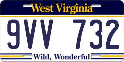 WV license plate 9VV732
