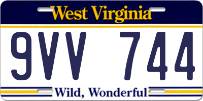 WV license plate 9VV744