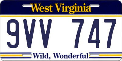 WV license plate 9VV747