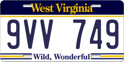 WV license plate 9VV749