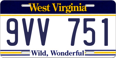 WV license plate 9VV751