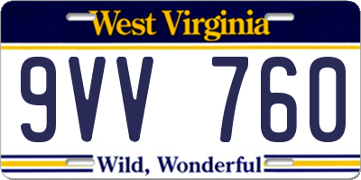 WV license plate 9VV760