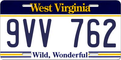 WV license plate 9VV762