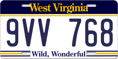 WV license plate 9VV768