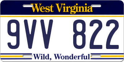 WV license plate 9VV822