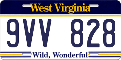 WV license plate 9VV828