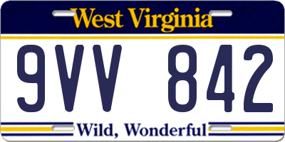 WV license plate 9VV842