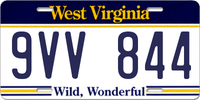 WV license plate 9VV844