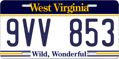WV license plate 9VV853