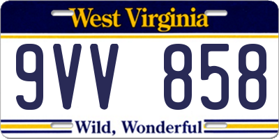 WV license plate 9VV858