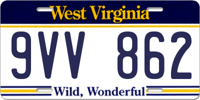 WV license plate 9VV862