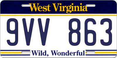 WV license plate 9VV863