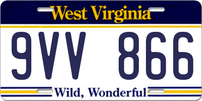 WV license plate 9VV866