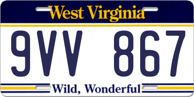 WV license plate 9VV867