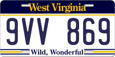 WV license plate 9VV869
