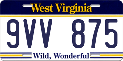 WV license plate 9VV875