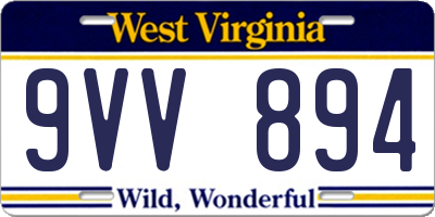 WV license plate 9VV894