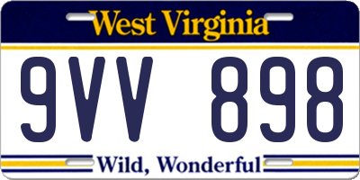 WV license plate 9VV898