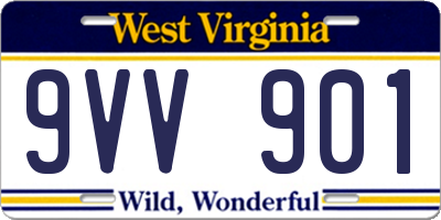 WV license plate 9VV901