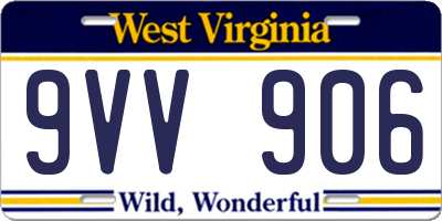 WV license plate 9VV906