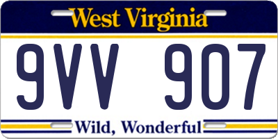 WV license plate 9VV907