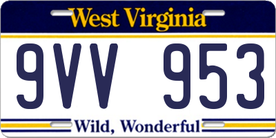 WV license plate 9VV953