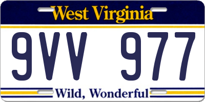 WV license plate 9VV977