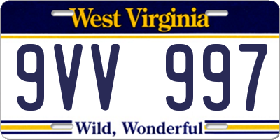 WV license plate 9VV997