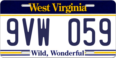 WV license plate 9VW059