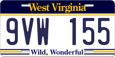 WV license plate 9VW155