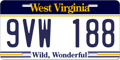 WV license plate 9VW188
