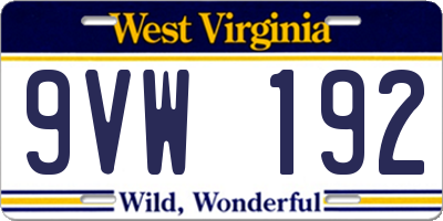 WV license plate 9VW192