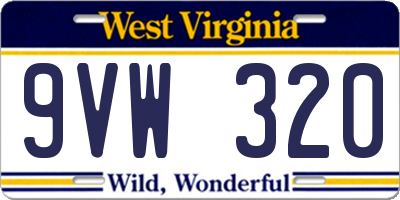WV license plate 9VW320