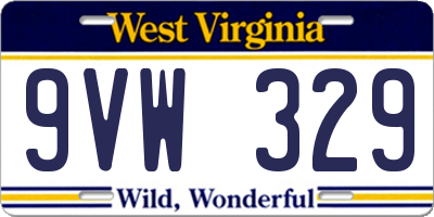 WV license plate 9VW329